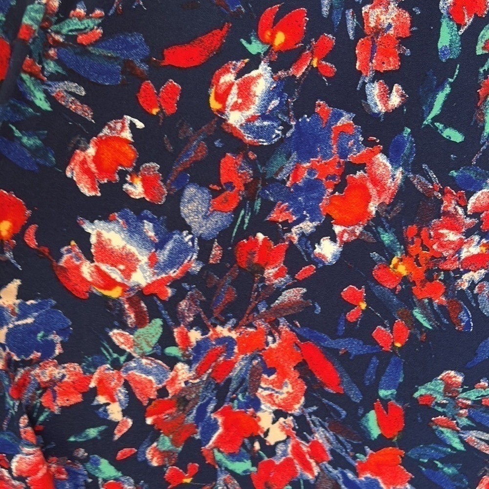 Cuddl Duds Flexwear Floral Shark Bite Hem Midi Dress Size PS - Picture 3 of 12